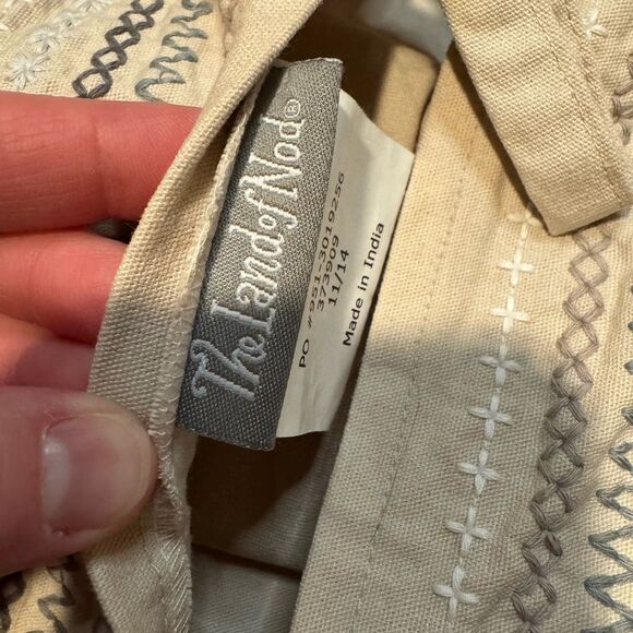 The Land of Nod Tan/Gray/White Diaper holder & organizer Like New - Picture 2 of 6